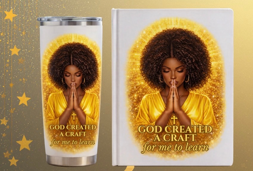 God Created A Craft – Matching Tumbler & Journal Set