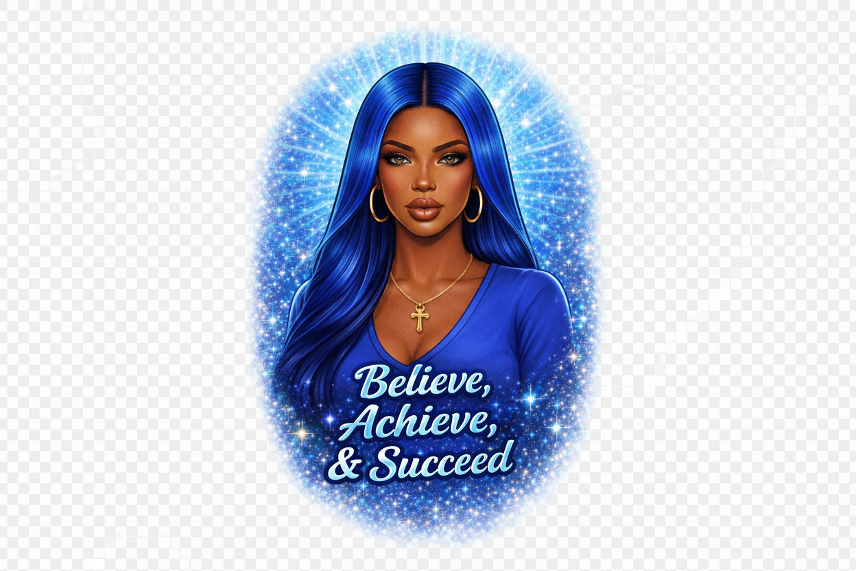 Believe, Achieve, & Succeed UV Transfer - Blue